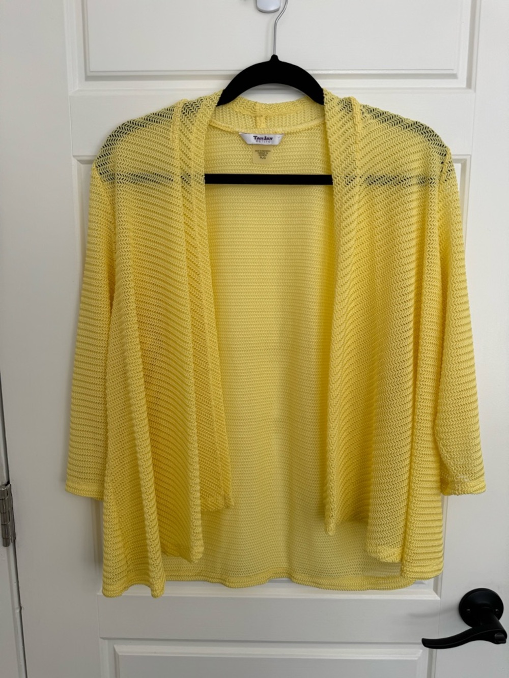 TanJay Soft Yellow Open-Front Cardigan